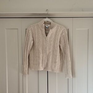 Talbots Cream Cable Knit Sweater